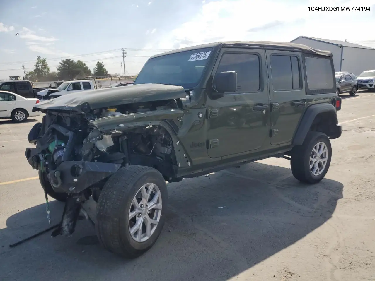 2021 Jeep Wrangler Unlimited Sport VIN: 1C4HJXDG1MW774194 Lot: 63698175