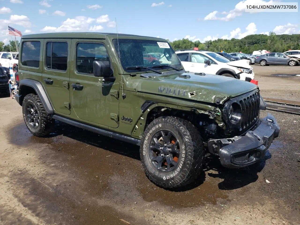 2021 Jeep Wrangler Unlimited Sport VIN: 1C4HJXDN2MW737086 Lot: 64398625