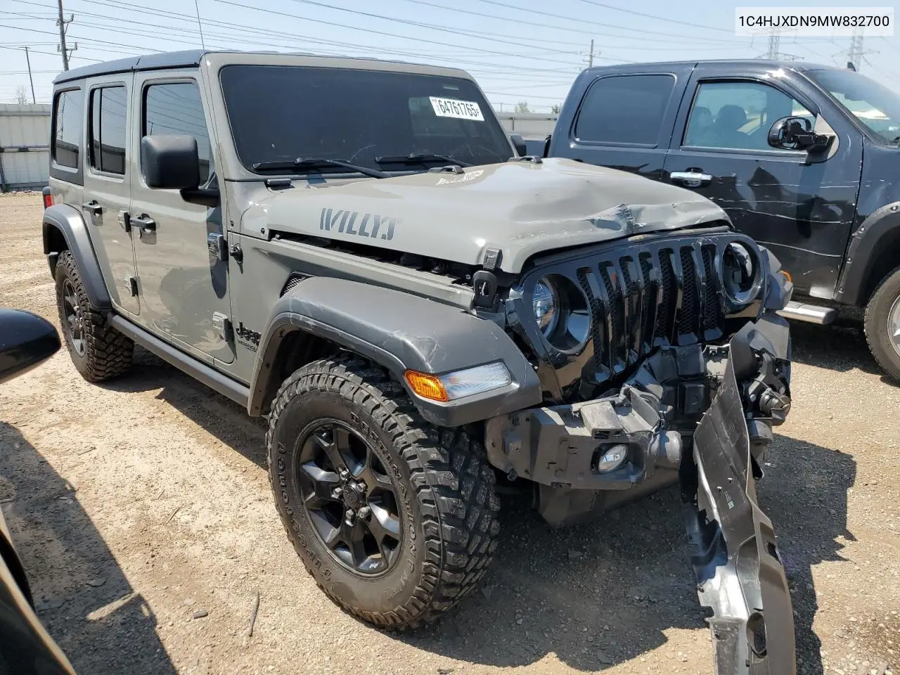 2021 Jeep Wrangler Unlimited Sport VIN: 1C4HJXDN9MW832700 Lot: 64761765