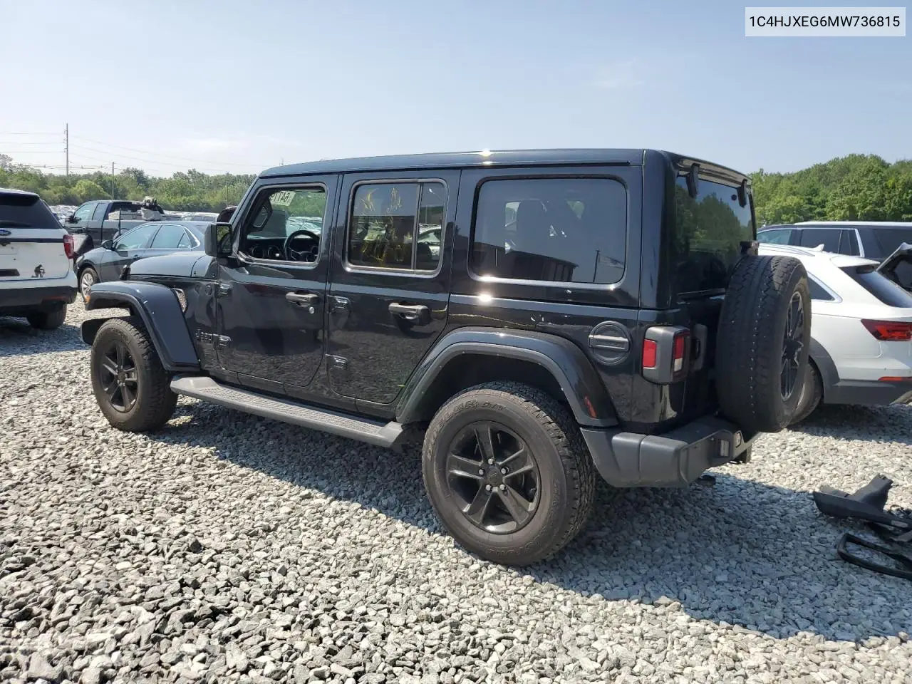 2021 Jeep Wrangler Unlimited Sahara VIN: 1C4HJXEG6MW736815 Lot: 64779455