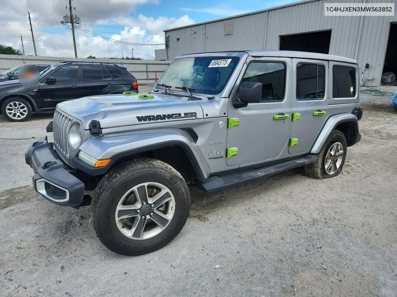 2021 Jeep Wrangler Unlimited Sahara VIN: 1C4HJXEN3MW563852 Lot: 65043775