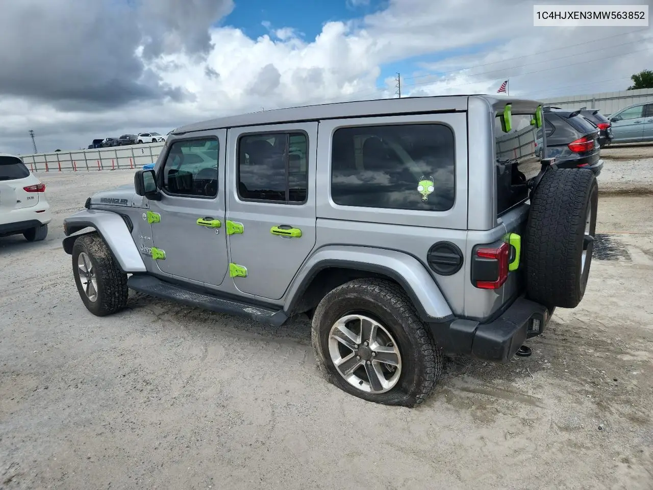 2021 Jeep Wrangler Unlimited Sahara VIN: 1C4HJXEN3MW563852 Lot: 65043775