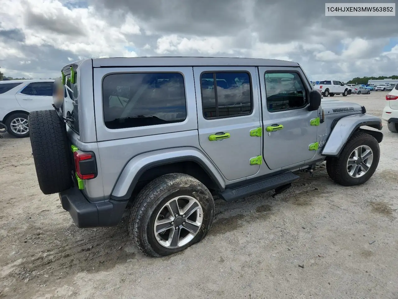 2021 Jeep Wrangler Unlimited Sahara VIN: 1C4HJXEN3MW563852 Lot: 65043775