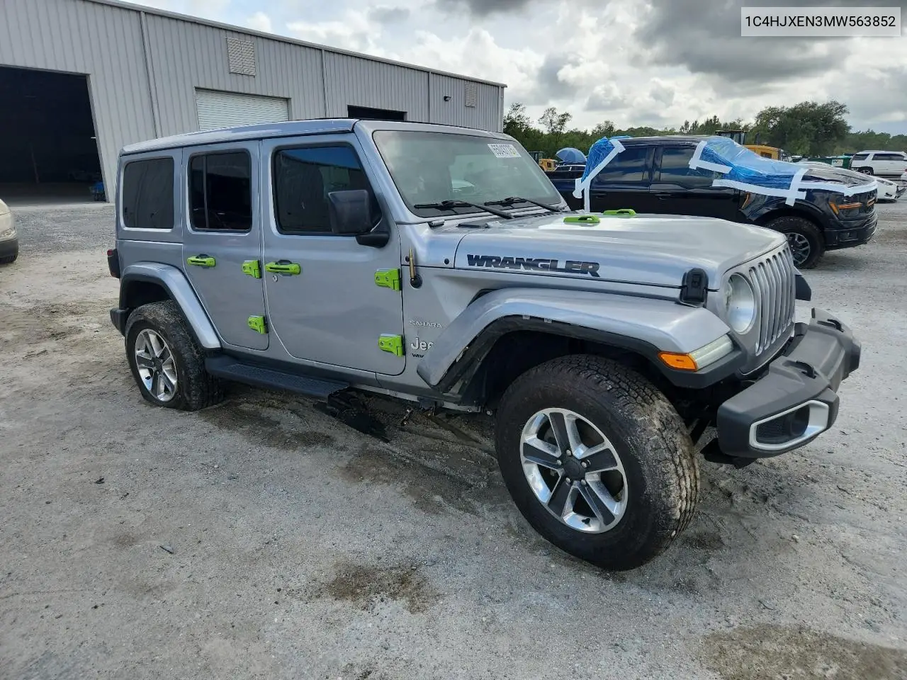 2021 Jeep Wrangler Unlimited Sahara VIN: 1C4HJXEN3MW563852 Lot: 65043775