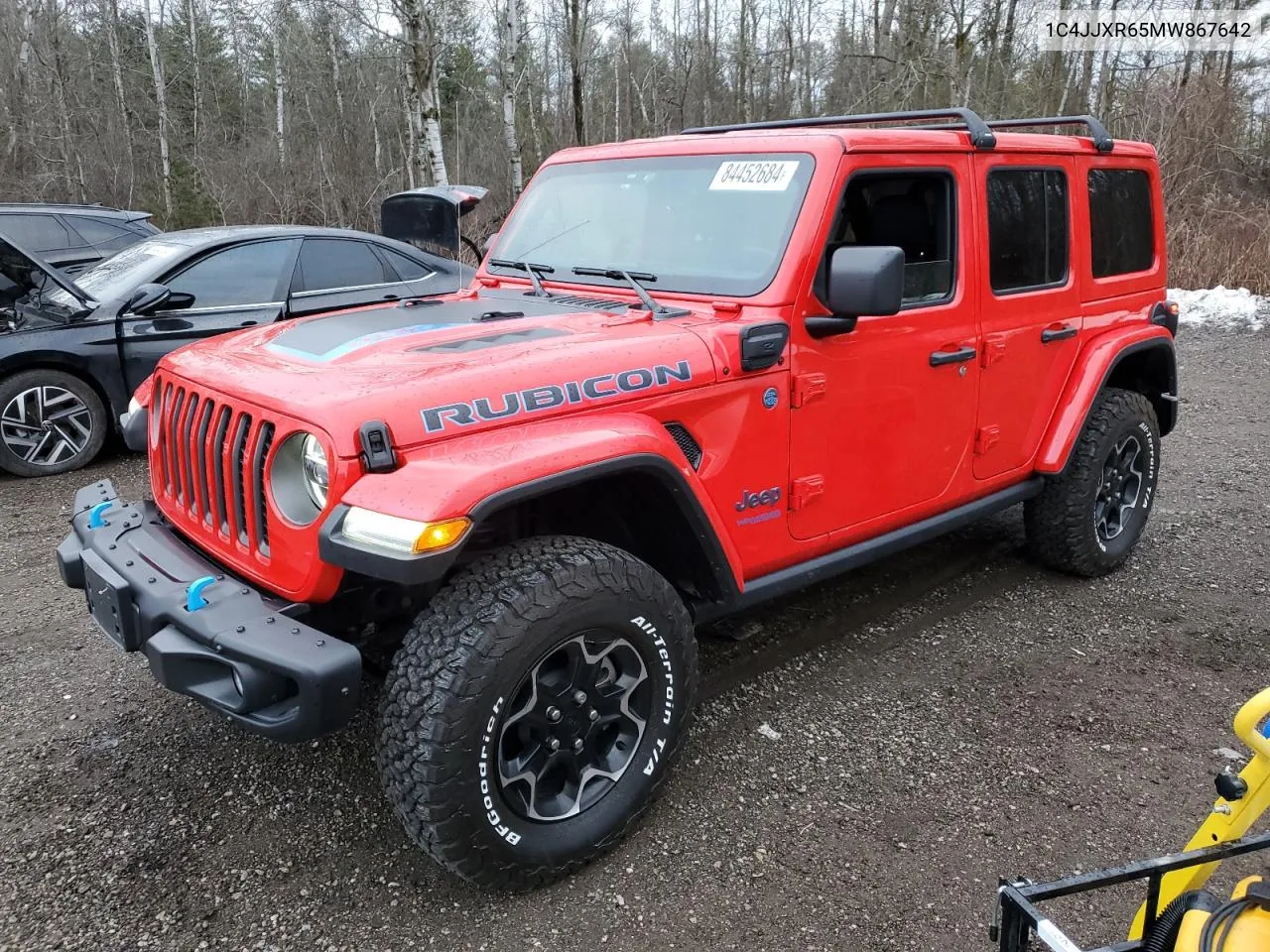 2021 Jeep Wrangler Unlimited Rubicon 4Xe VIN: 1C4JJXR65MW867642 Lot: 84452684