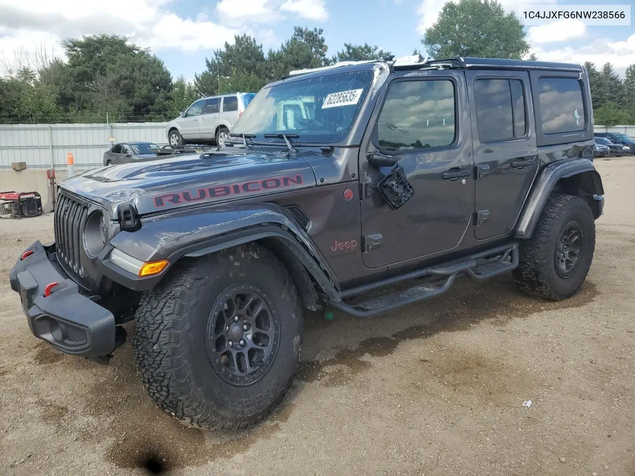 2022 Jeep Wrangler Unlimited Rubicon VIN: 1C4JJXFG6NW238566 Lot: 62285635