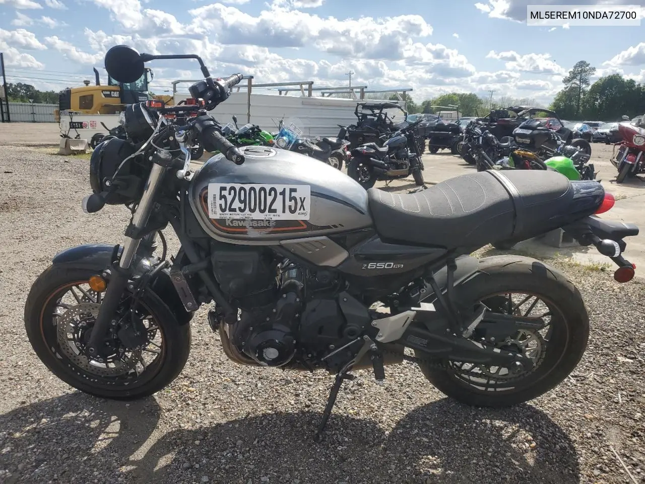 2022 Kawasaki Er650 M VIN: ML5EREM10NDA72700 Lot: 52900215