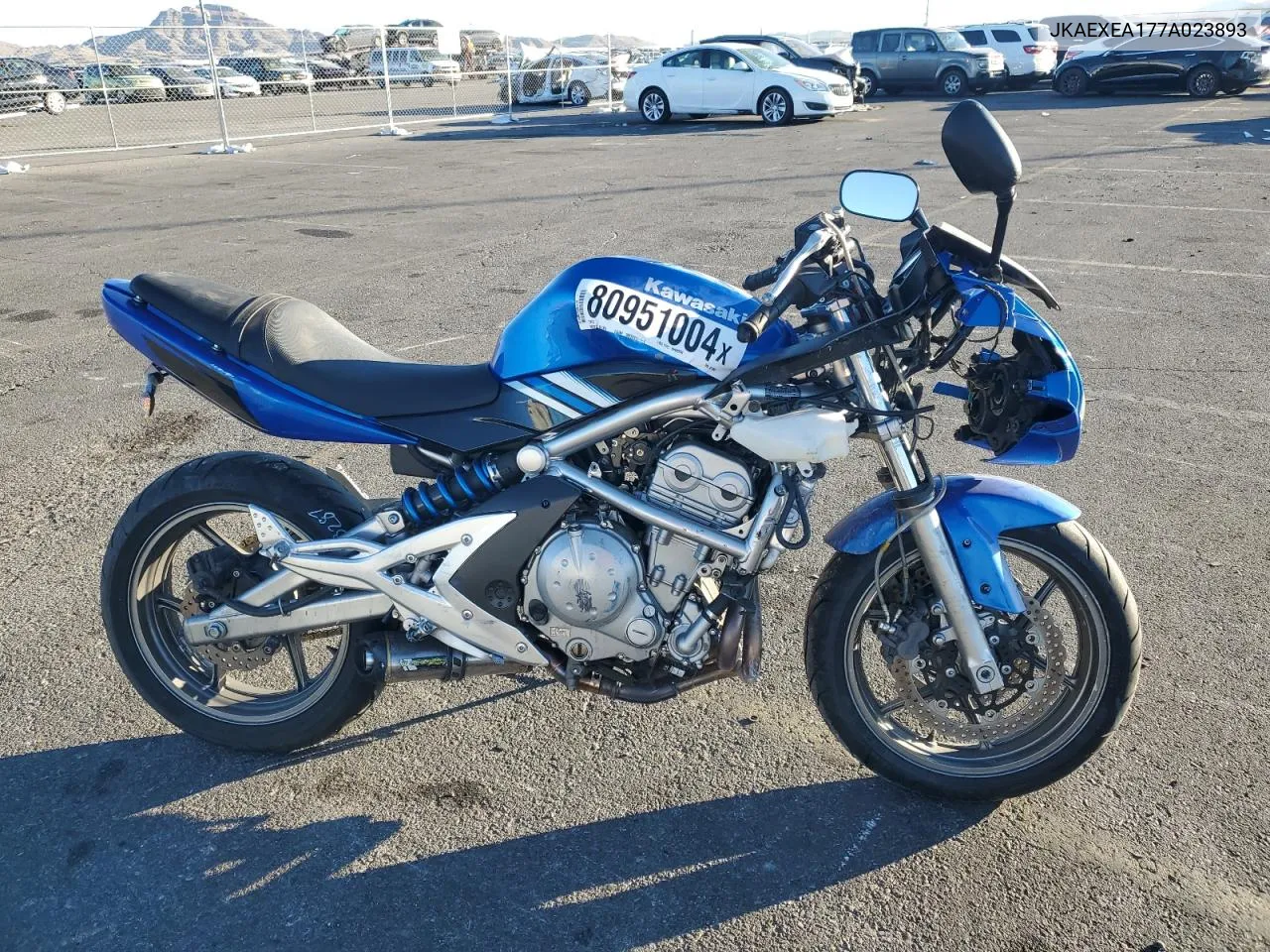 2007 Kawasaki Ex650 A VIN: JKAEXEA177A023893 Lot: 80951004
