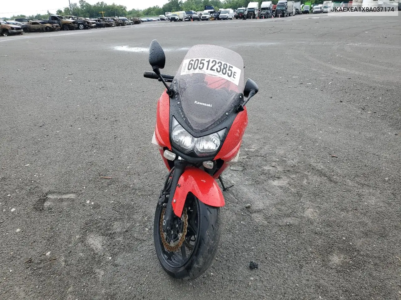 2008 Kawasaki Ex650 A VIN: JKAEXEA1X8A037174 Lot: 60512385