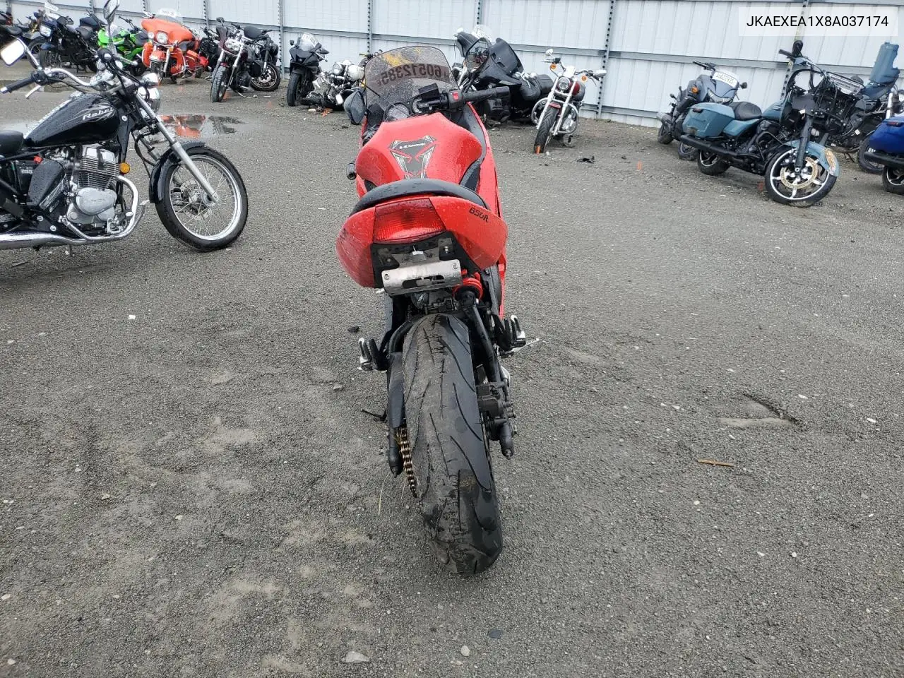 2008 Kawasaki Ex650 A VIN: JKAEXEA1X8A037174 Lot: 60512385