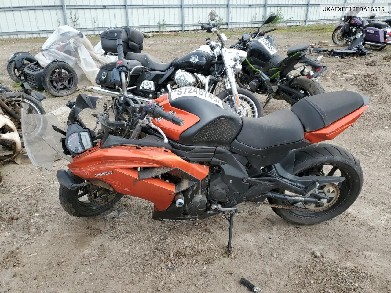2014 Kawasaki Ex650 F VIN: JKAEXEF12EDA16535 Lot: 57245745