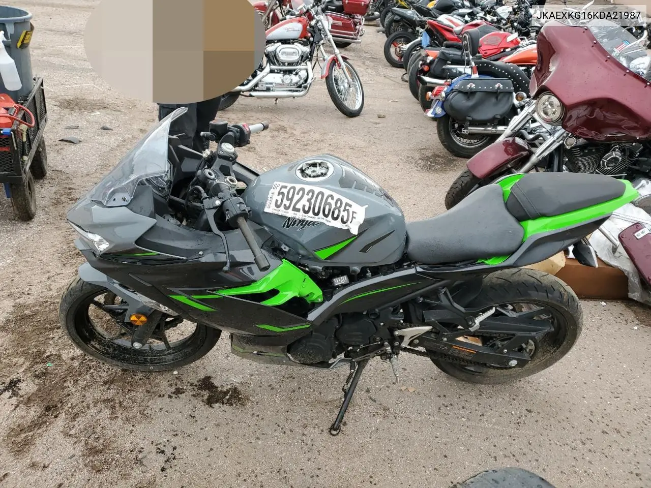 2019 Kawasaki Ex400 VIN: JKAEXKG16KDA21987 Lot: 59230685