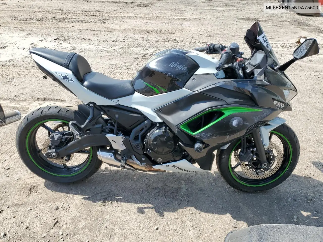 2022 Kawasaki Ex650 N VIN: ML5EXEN15NDA75600 Lot: 56949395