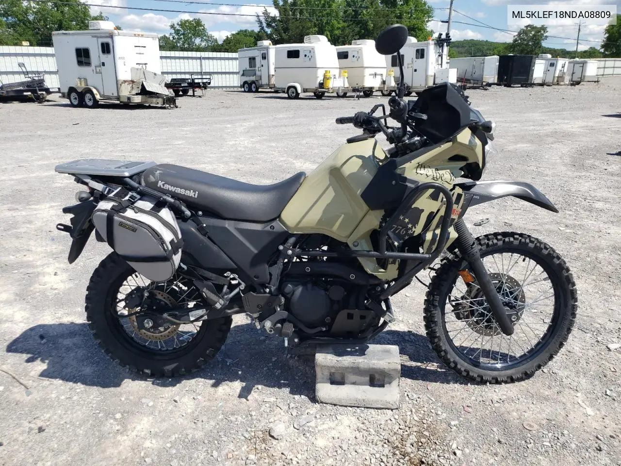 2022 Kawasaki Kl650 F VIN: ML5KLEF18NDA08809 Lot: 58348755