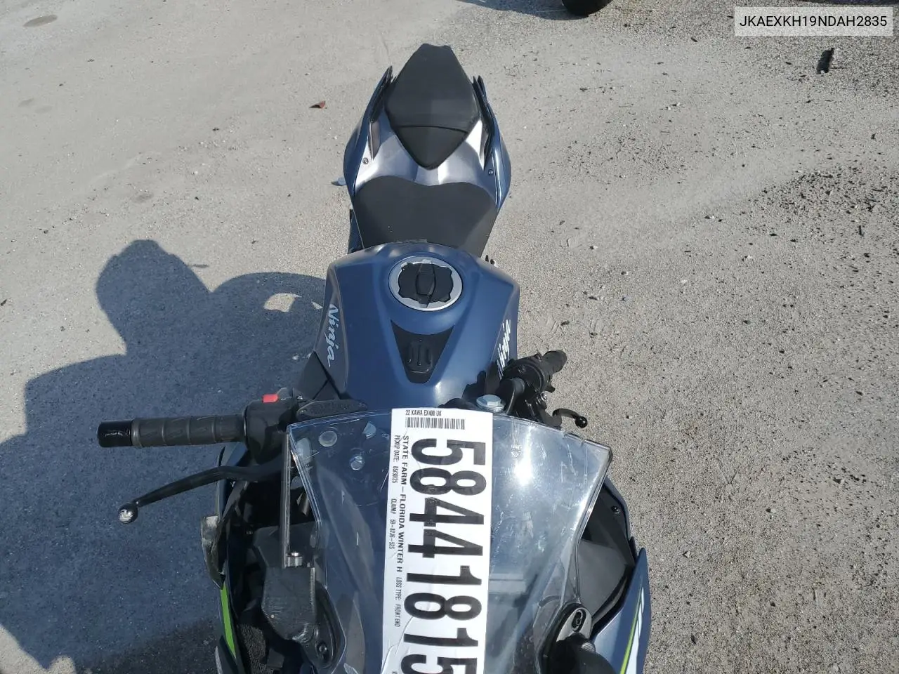 2022 Kawasaki Ex400 VIN: JKAEXKH19NDAH2835 Lot: 58441815