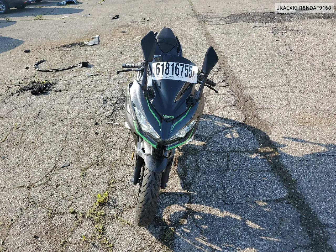 2022 Kawasaki Ex400 VIN: JKAEXKH18NDAF9168 Lot: 61816755