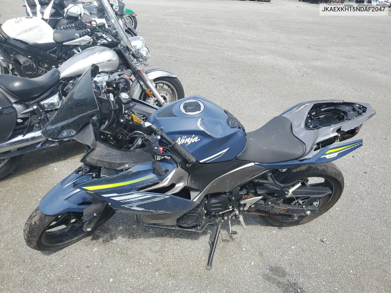 2022 Kawasaki Ex400 VIN: JKAEXKH15NDAF2047 Lot: 64411275