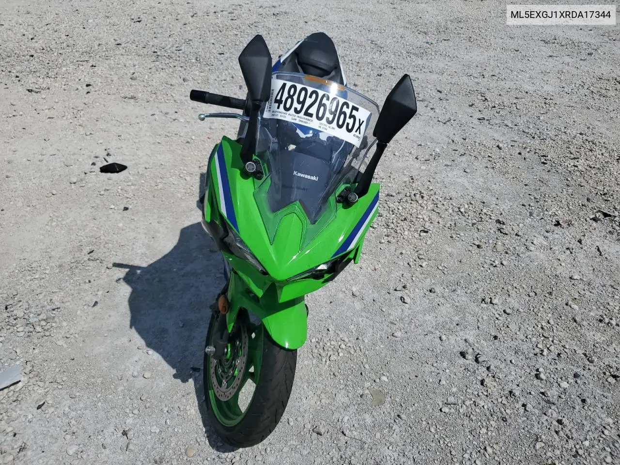 2024 Kawasaki Ex500 A VIN: ML5EXGJ1XRDA17344 Lot: 48926965