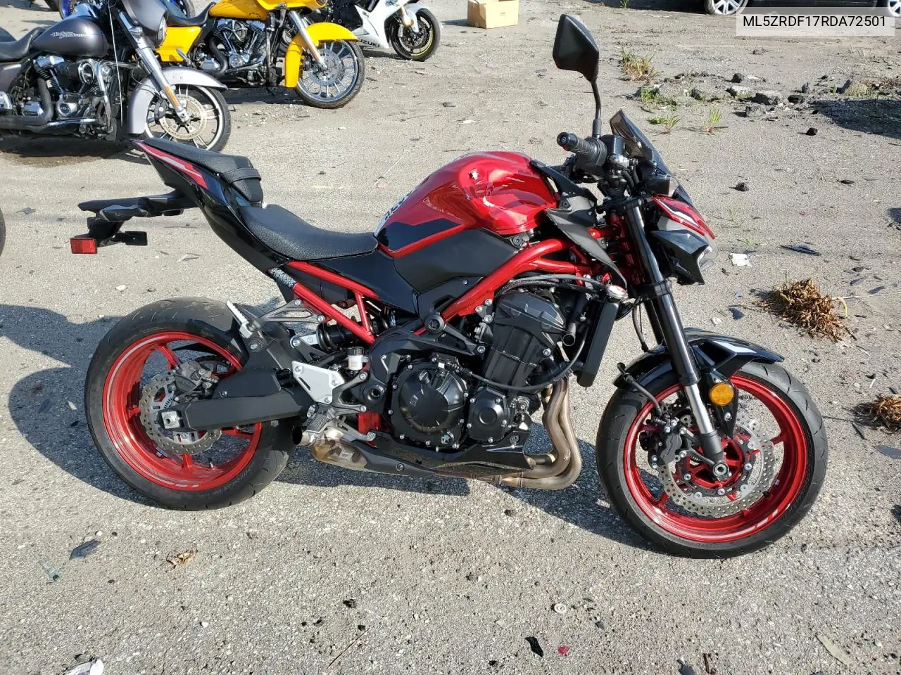 2024 Kawasaki Zr900 F VIN: ML5ZRDF17RDA72501 Lot: 60223675