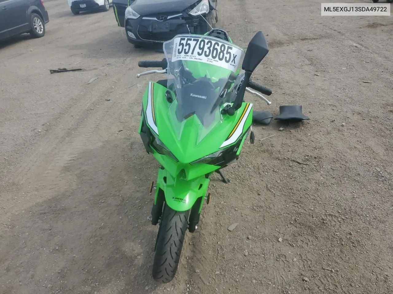 2025 Kawasaki Ex500 A VIN: ML5EXGJ13SDA49722 Lot: 55793685
