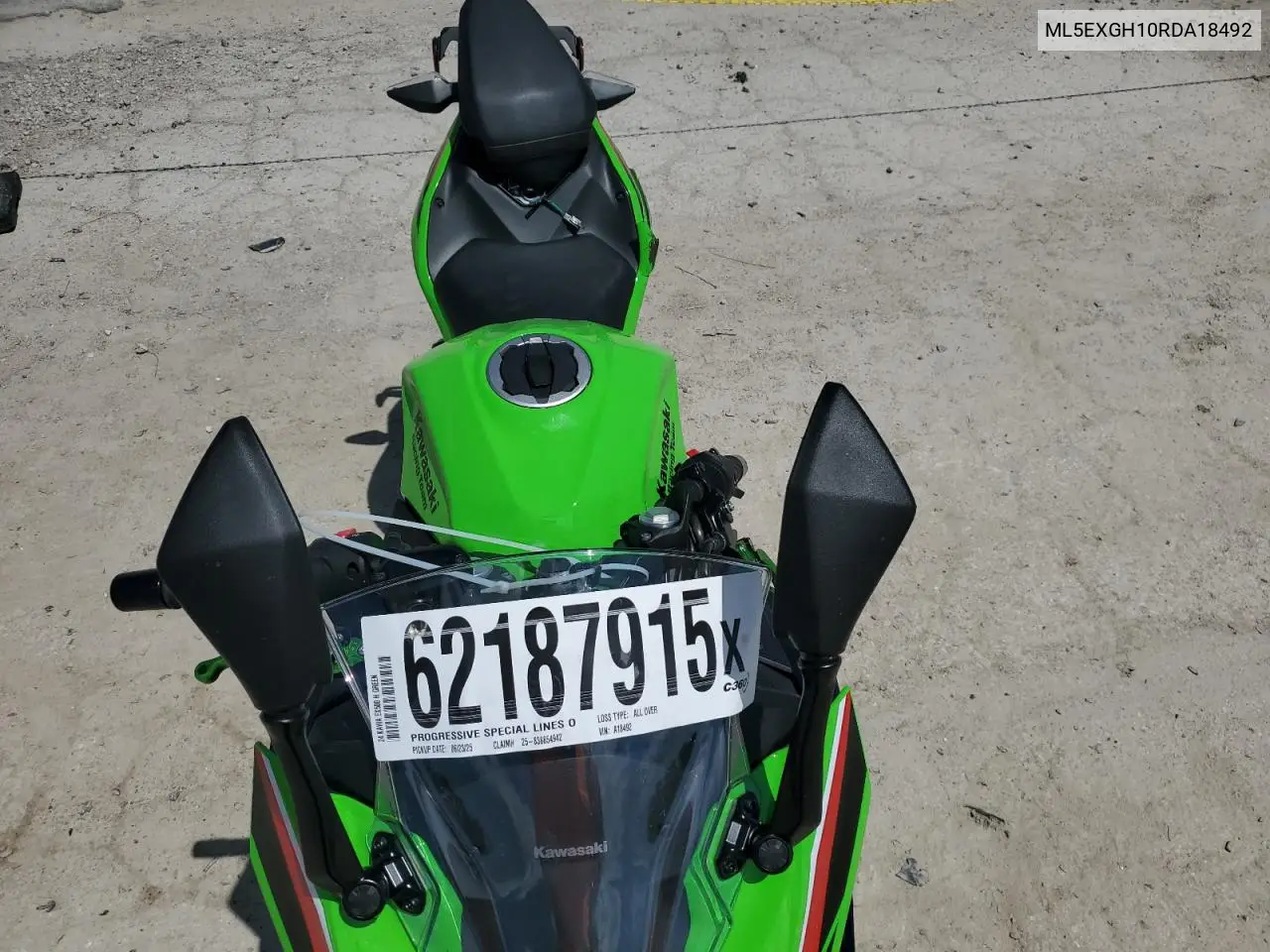 2024 Kawasaki Ex500 H VIN: ML5EXGH10RDA18492 Lot: 62187915
