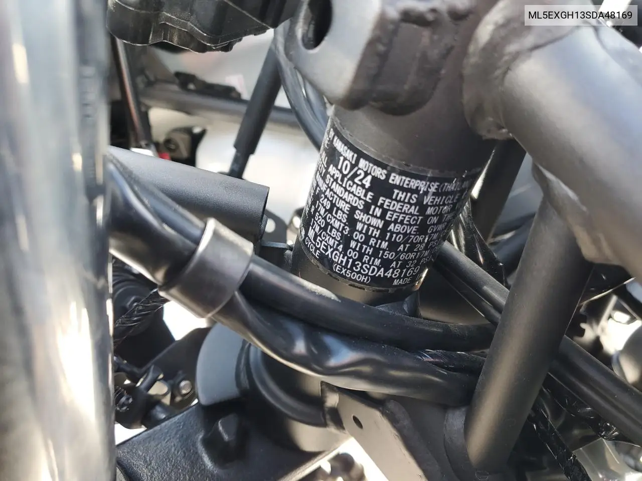 2025 Kawasaki Ex500 H VIN: ML5EXGH13SDA48169 Lot: 56157195