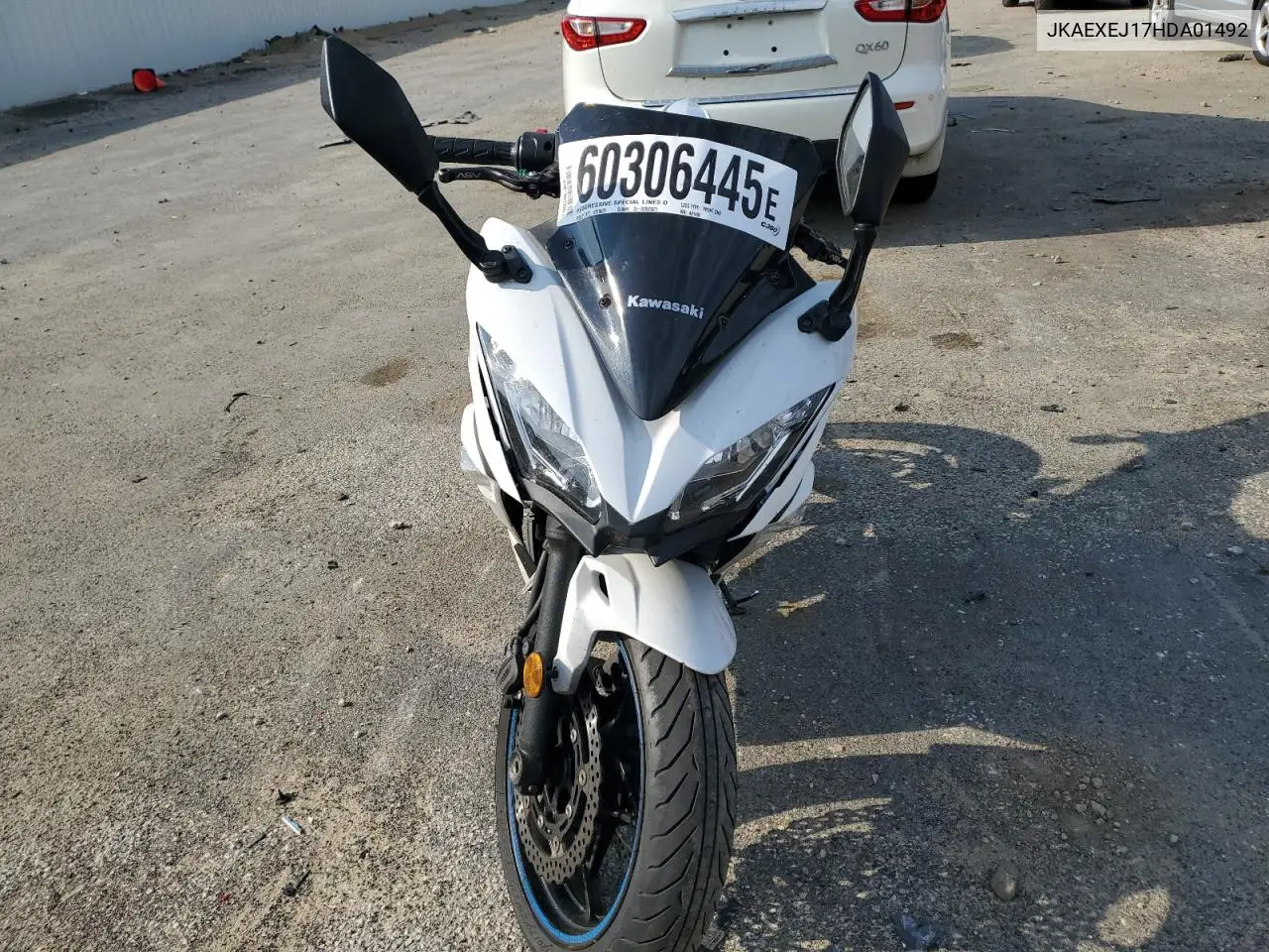 2017 Kawasaki Ex650 J VIN: JKAEXEJ17HDA01492 Lot: 60306445
