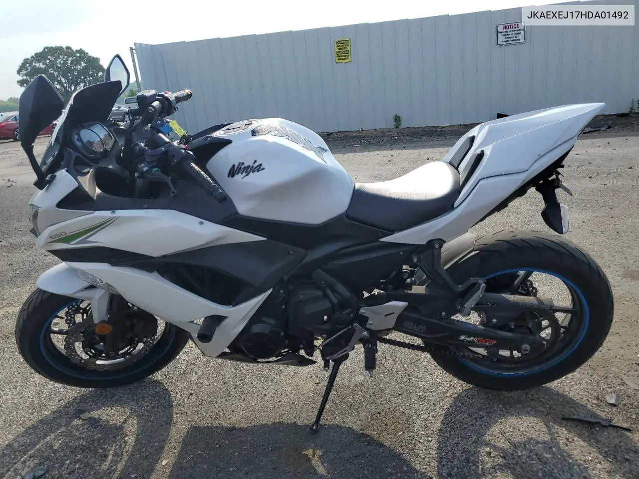 2017 Kawasaki Ex650 J VIN: JKAEXEJ17HDA01492 Lot: 60306445