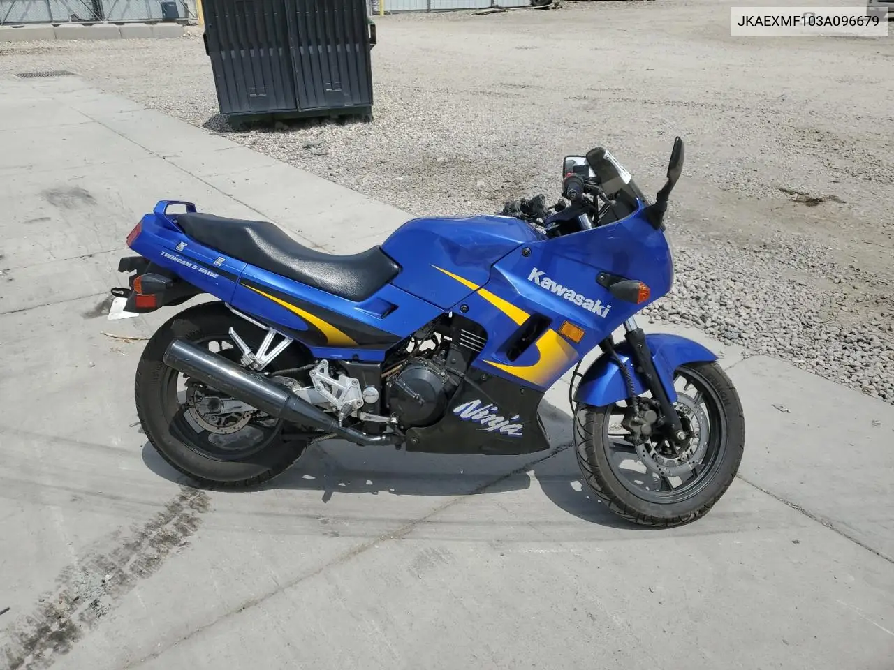 2003 Kawasaki Ex250 F VIN: JKAEXMF103A096679 Lot: 64894755
