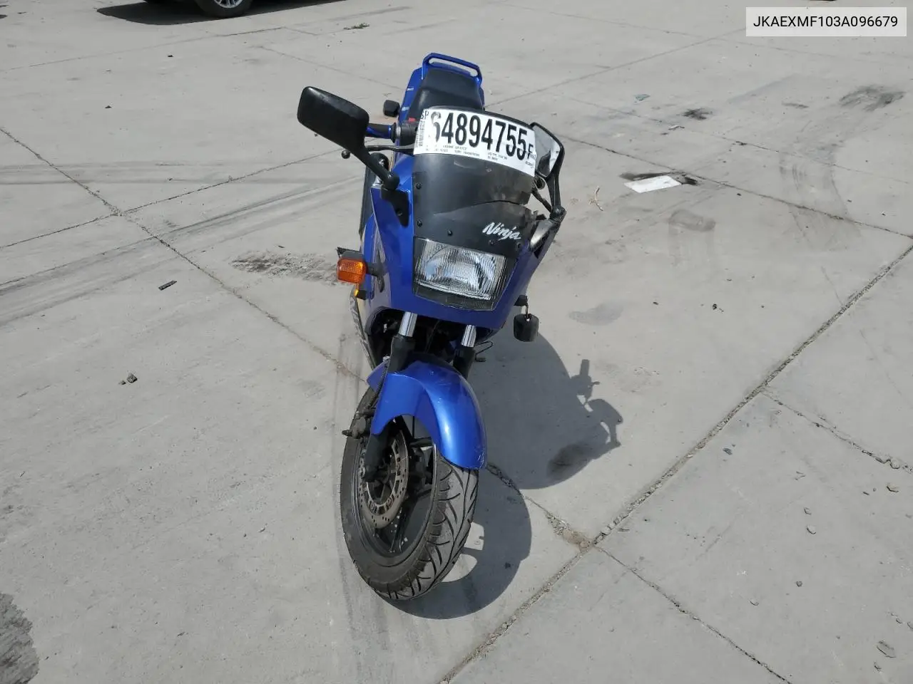 2003 Kawasaki Ex250 F VIN: JKAEXMF103A096679 Lot: 64894755