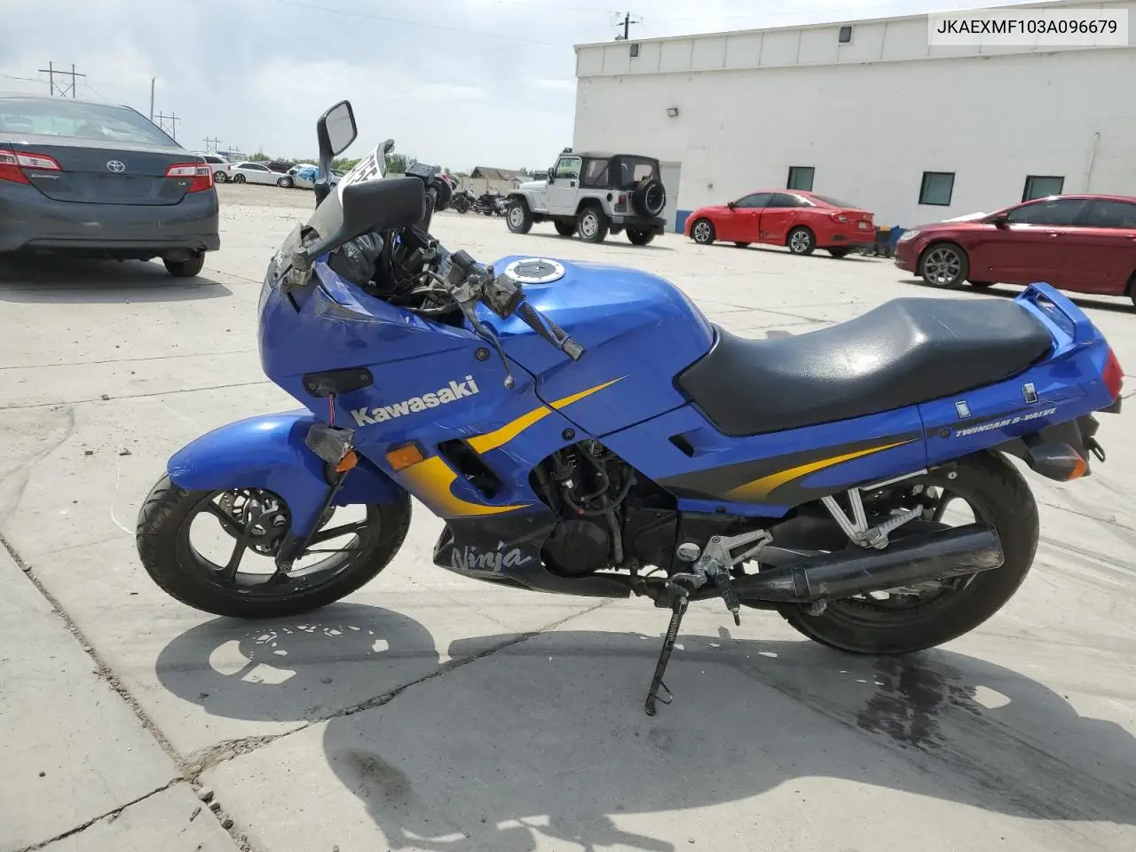 2003 Kawasaki Ex250 F VIN: JKAEXMF103A096679 Lot: 64894755