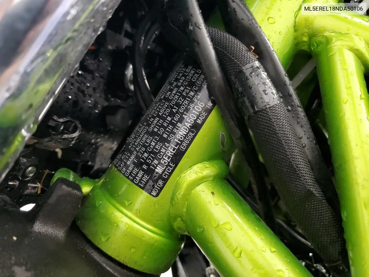 2022 Kawasaki Er650 L VIN: ML5EREL18NDA50106 Lot: 55309685