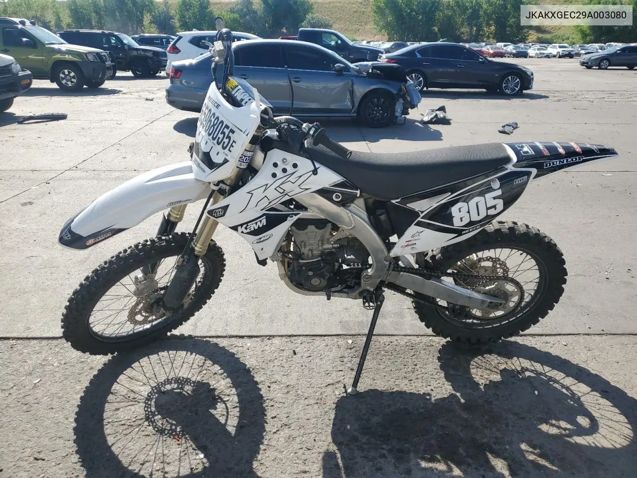 2009 Kawasaki Kx450 E VIN: JKAKXGEC29A003080 Lot: 65968055