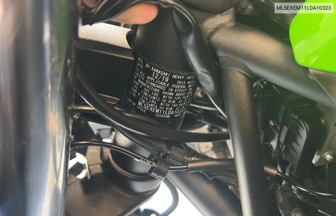 2020 Kawasaki Ex650 M VIN: ML5EXEM11LDA10323 Lot: 59740655