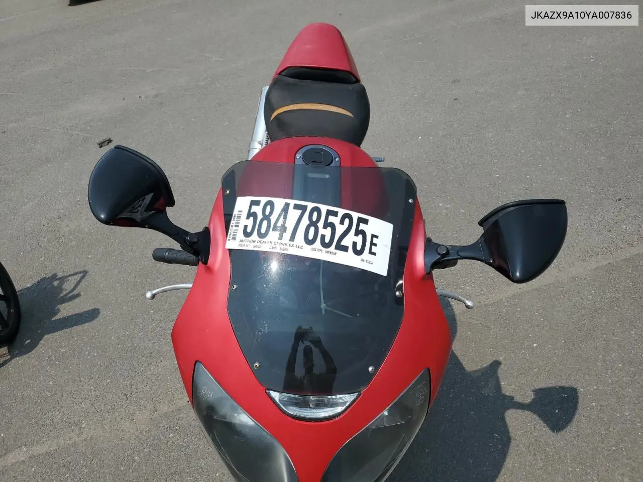 2000 Kawasaki Zx1200 A1 VIN: JKAZX9A10YA007836 Lot: 58478525