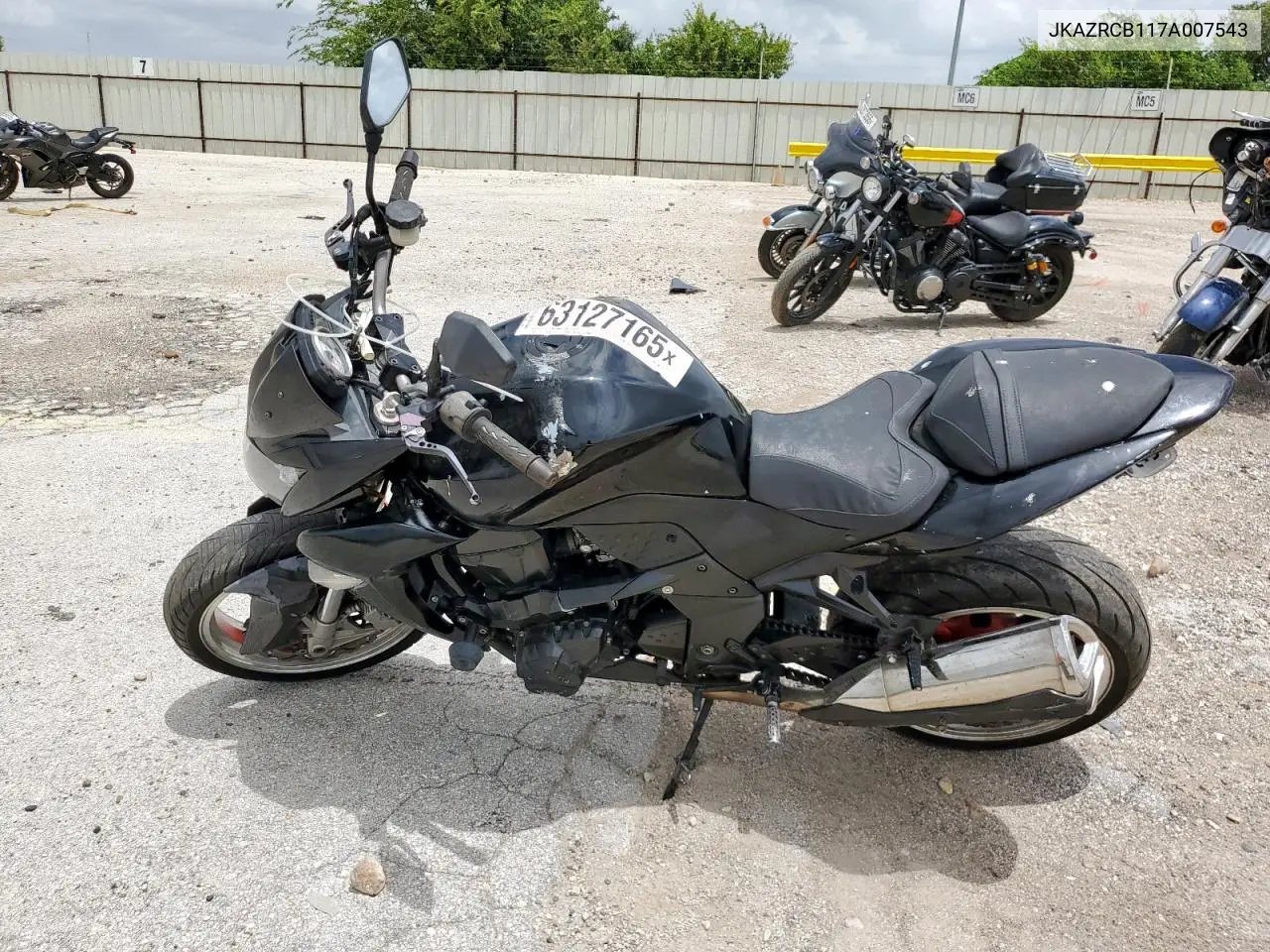 2007 Kawasaki Zr1000 B VIN: JKAZRCB117A007543 Lot: 63127165