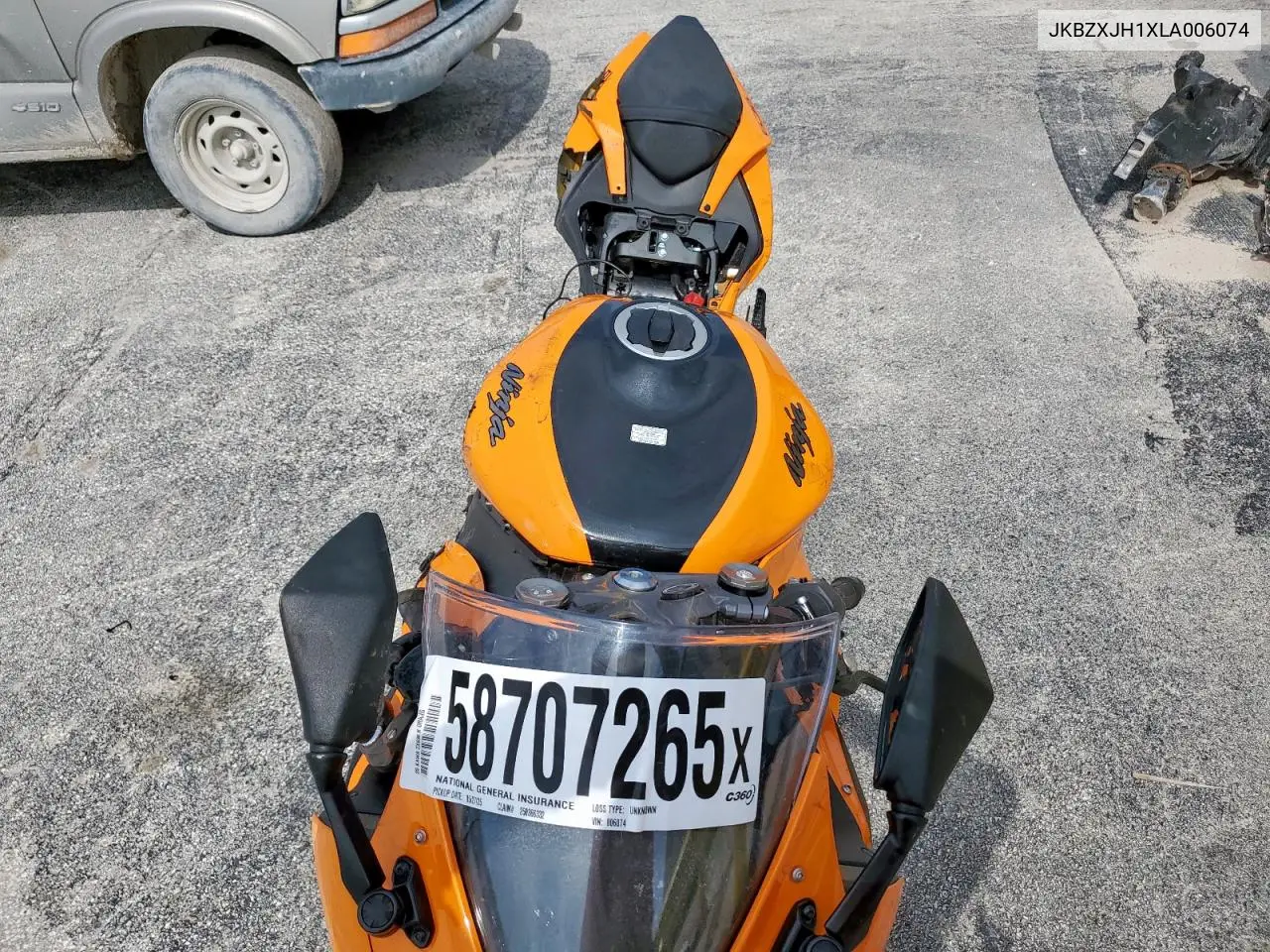 2020 Kawasaki Zx636 K VIN: JKBZXJH1XLA006074 Lot: 58707265