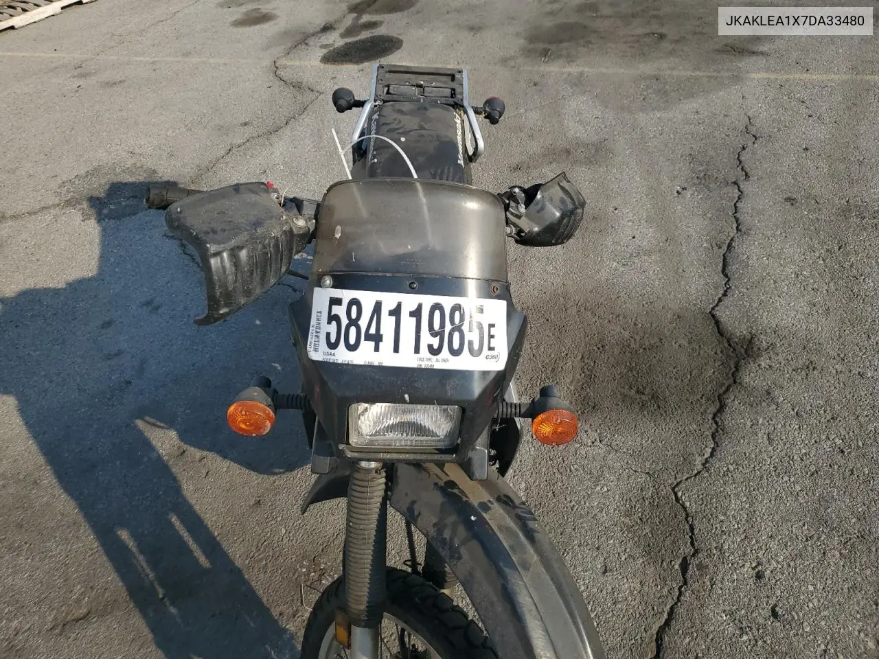 2007 Kawasaki Kl650 A VIN: JKAKLEA1X7DA33480 Lot: 58411985