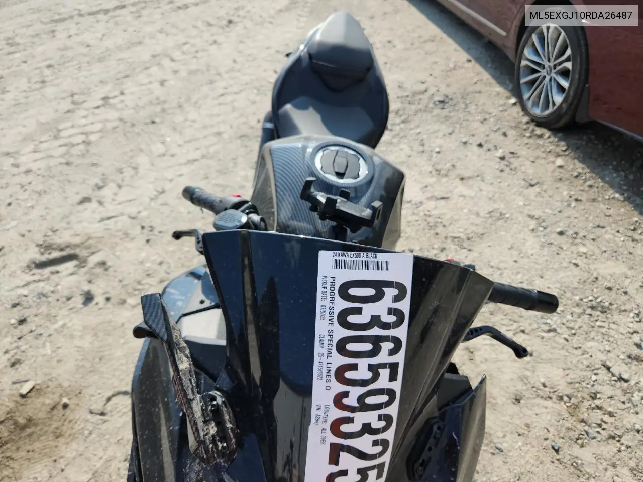 2024 Kawasaki Ex500 A VIN: ML5EXGJ10RDA26487 Lot: 63659325