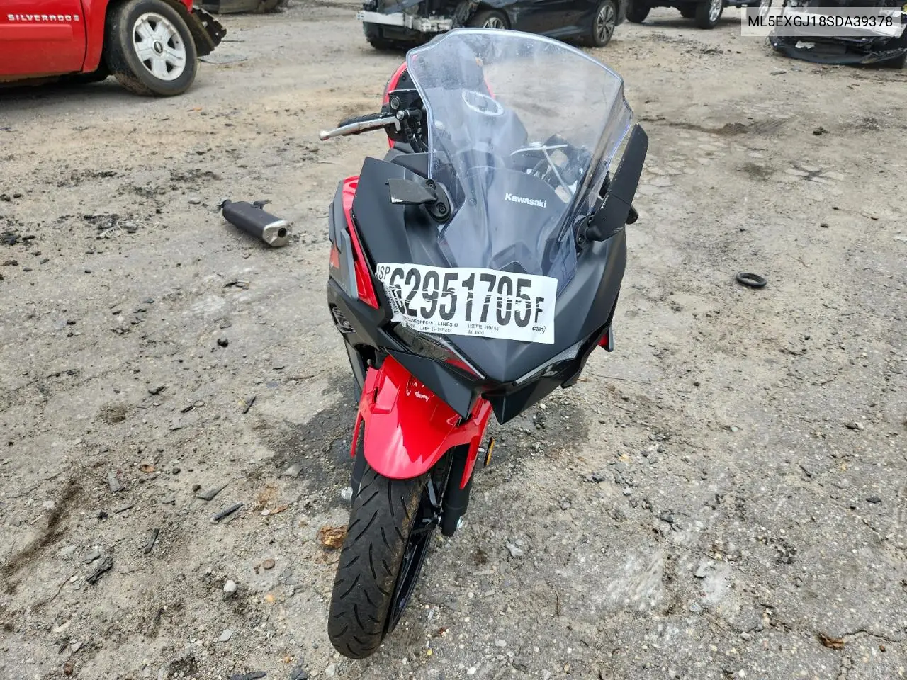 2025 Kawasaki Ex500 A VIN: ML5EXGJ18SDA39378 Lot: 62951705