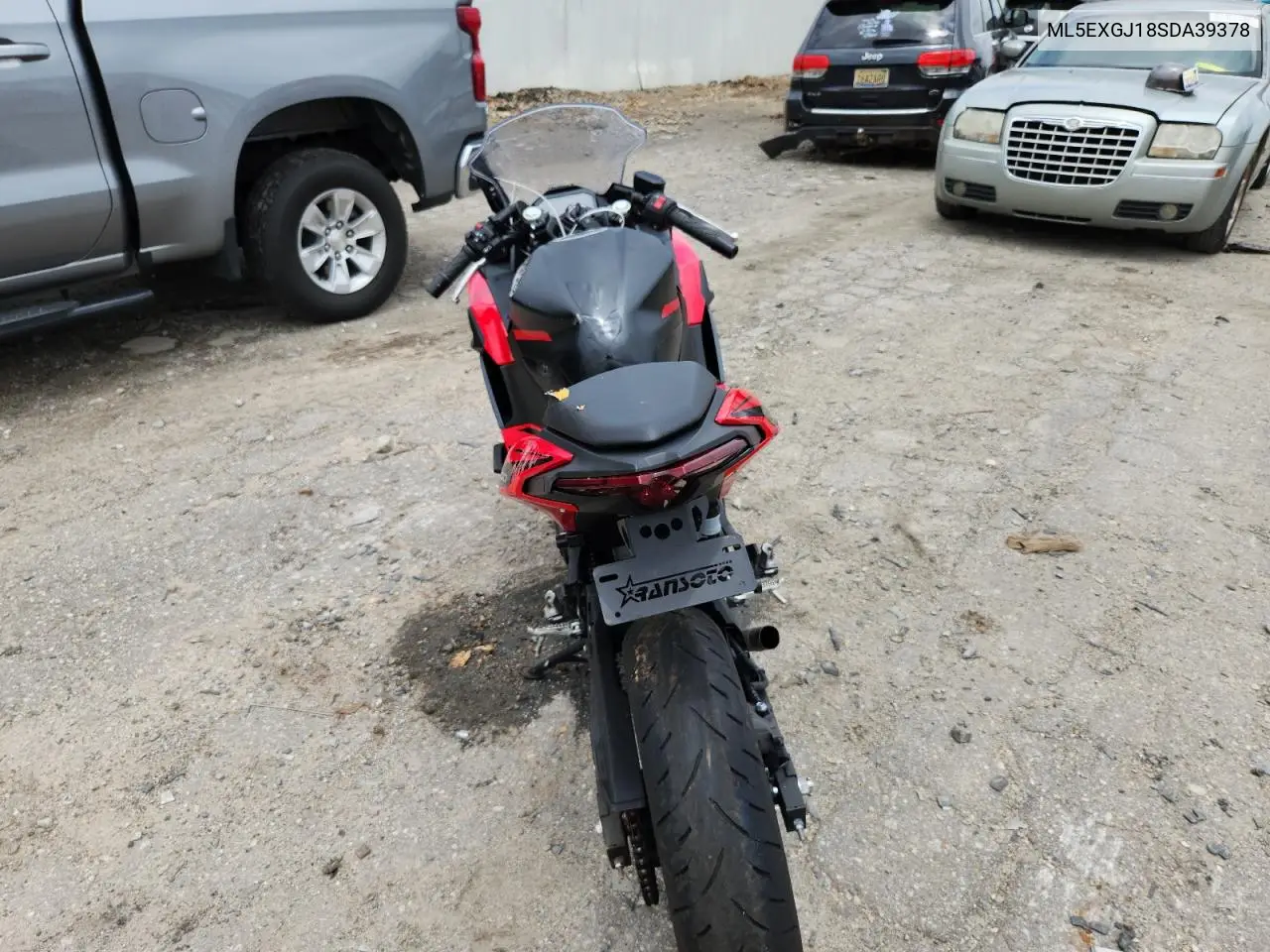 2025 Kawasaki Ex500 A VIN: ML5EXGJ18SDA39378 Lot: 62951705
