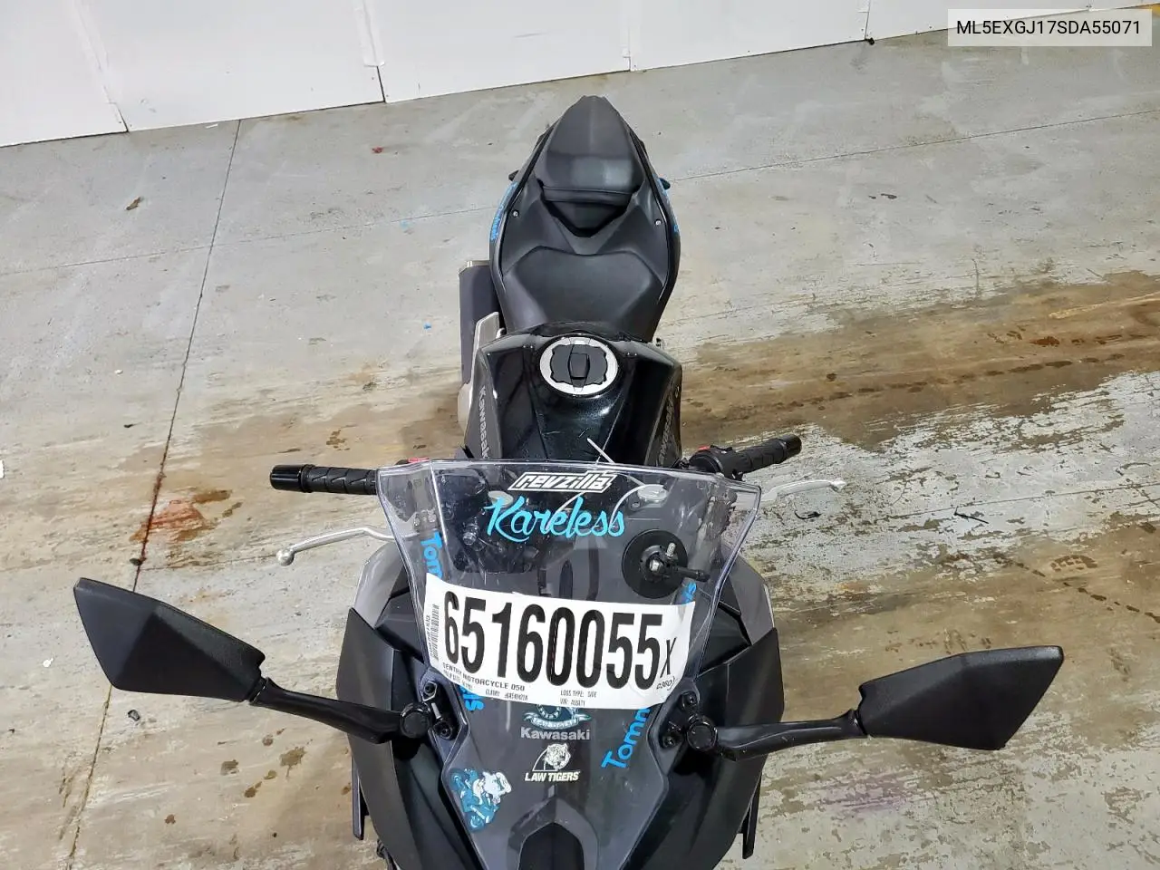 2025 Kawasaki Ex500 A VIN: ML5EXGJ17SDA55071 Lot: 65160055