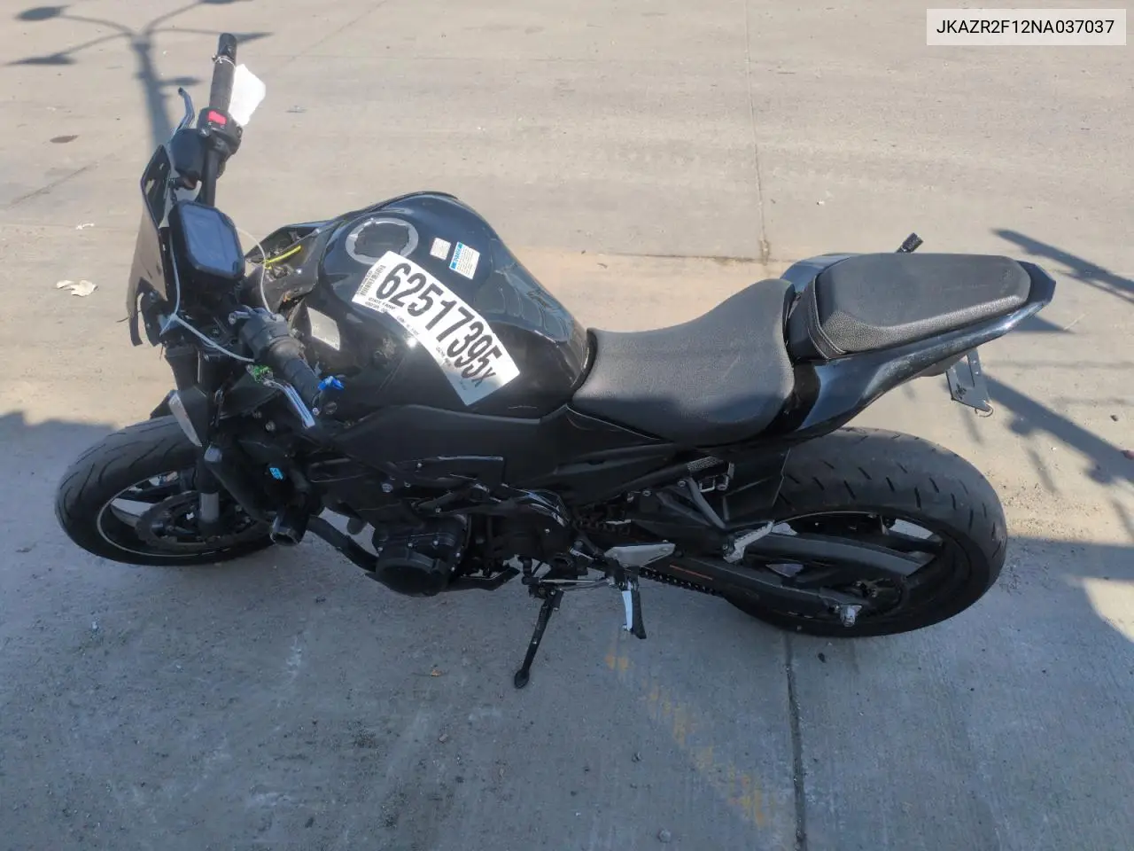 2022 Kawasaki Zr900 VIN: JKAZR2F12NA037037 Lot: 62517395