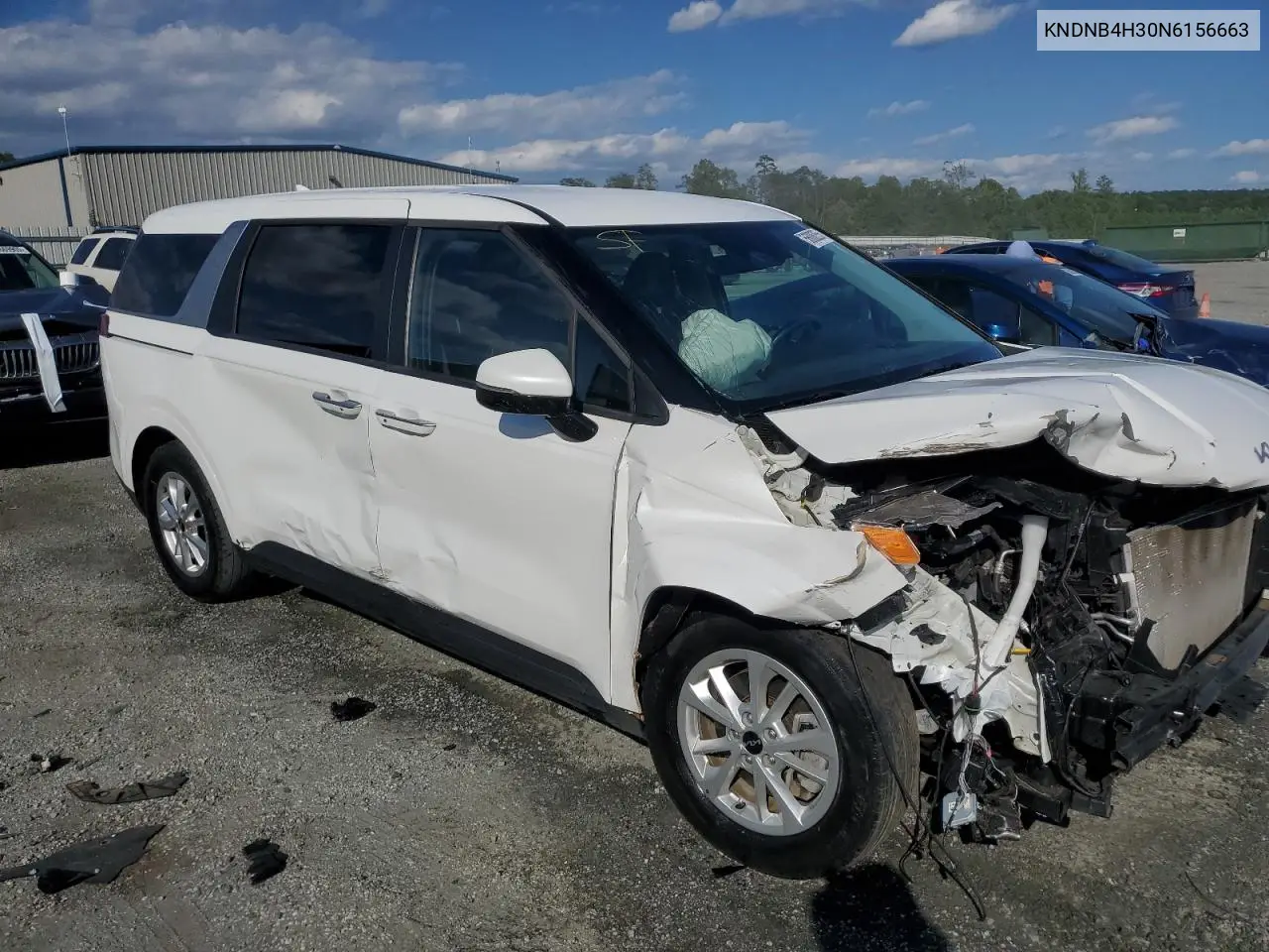 2022 Kia Carnival Lx VIN: KNDNB4H30N6156663 Lot: 57060975