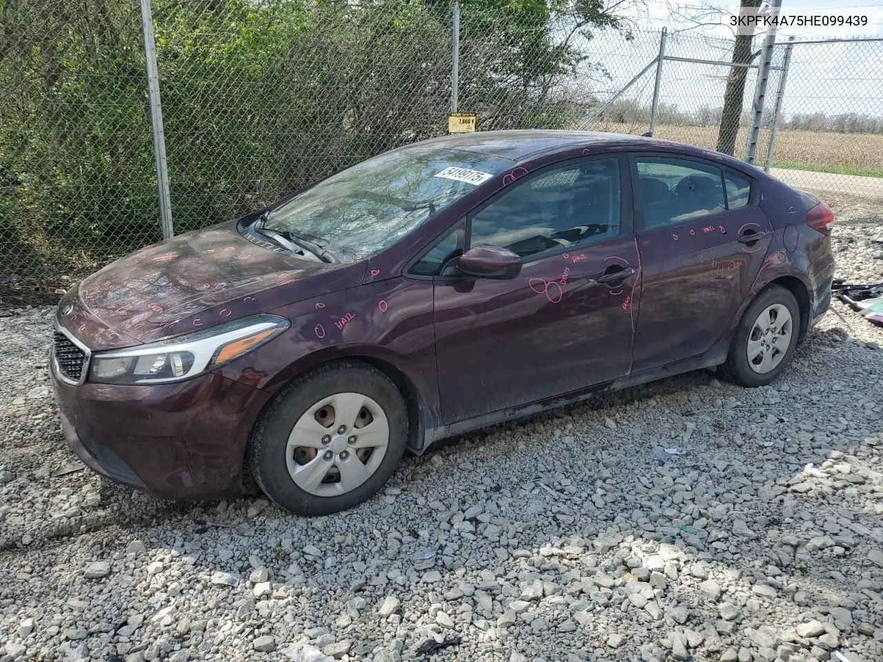 2017 Kia Forte Lx VIN: 3KPFK4A75HE099439 Lot: 54199175