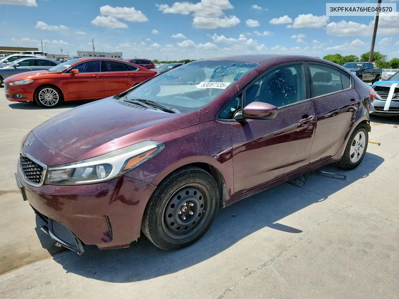 2017 Kia Forte Lx VIN: 3KPFK4A76HE049570 Lot: 63087135