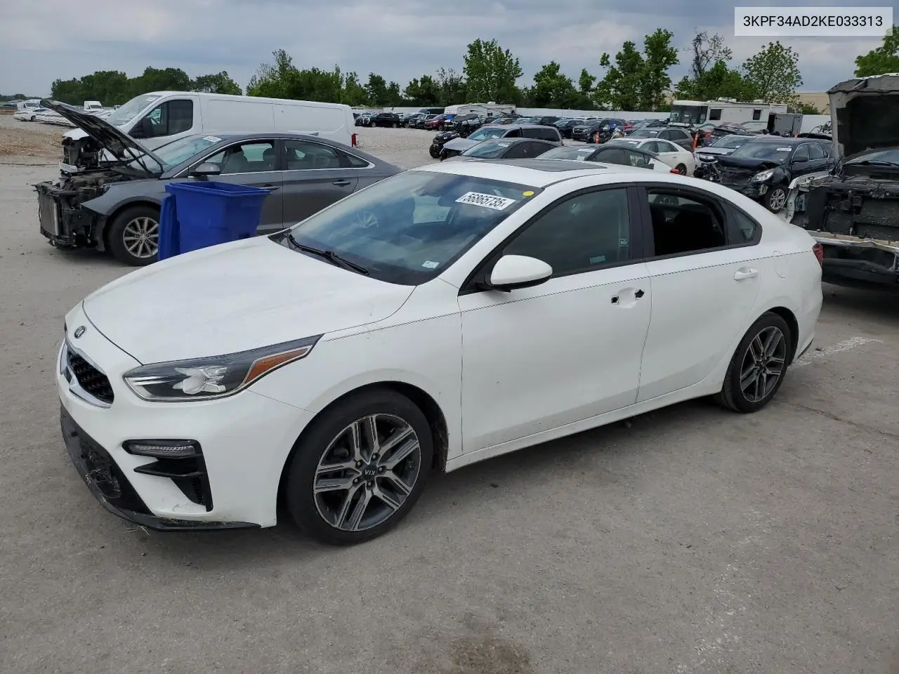2019 Kia Forte Gt Line VIN: 3KPF34AD2KE033313 Lot: 56865735