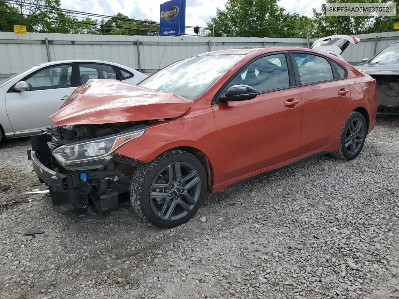 2021 Kia Forte Gt Line VIN: 3KPF34AD5ME375521 Lot: 56208585
