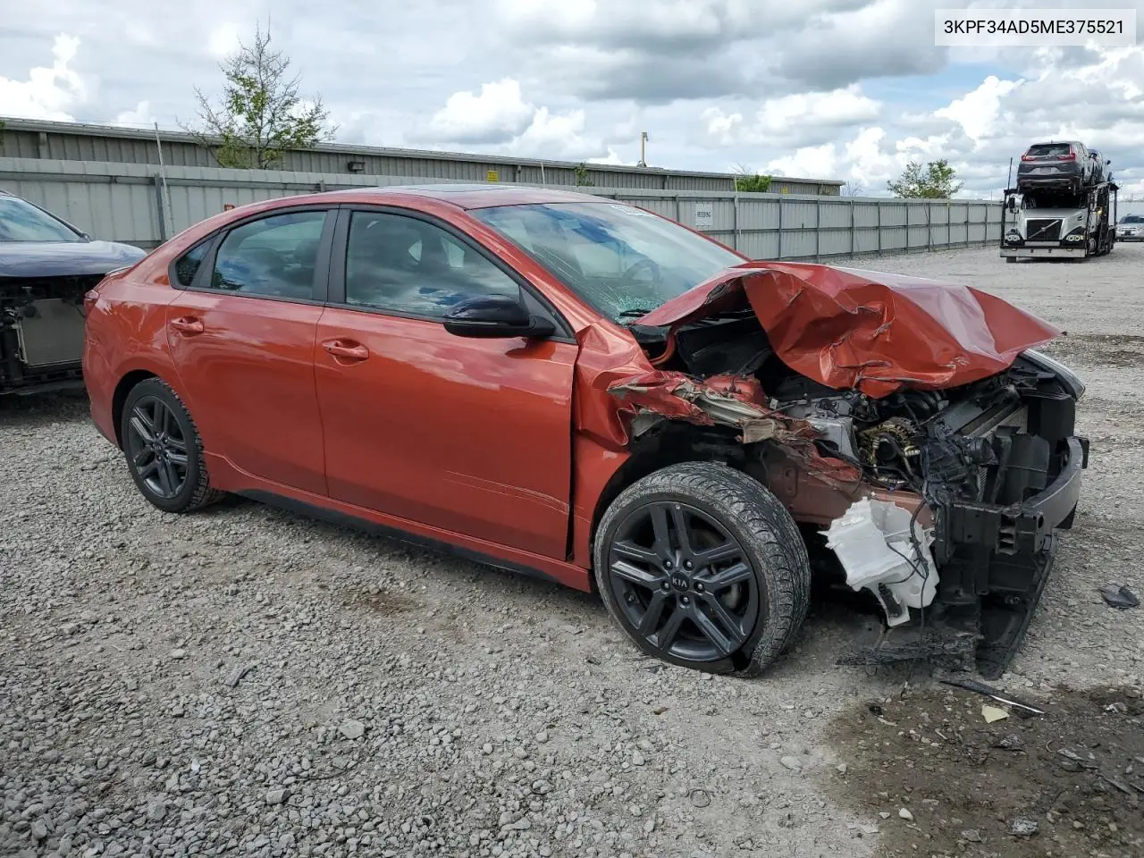 2021 Kia Forte Gt Line VIN: 3KPF34AD5ME375521 Lot: 56208585