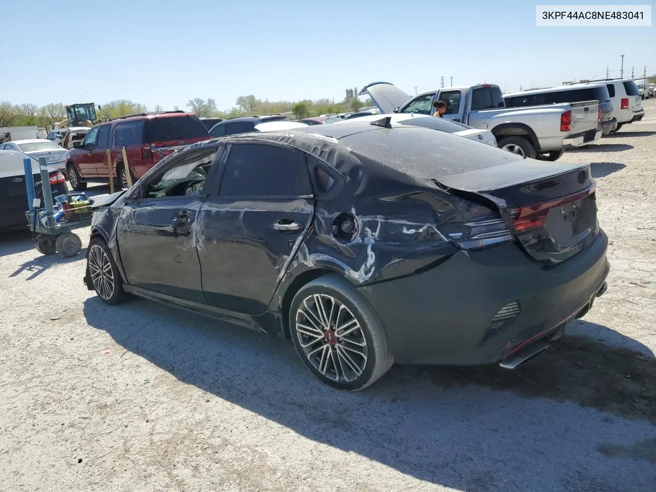 2022 Kia Forte Gt VIN: 3KPF44AC8NE483041 Lot: 53264325